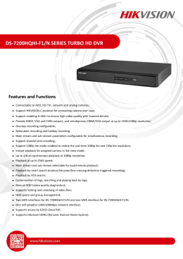 DS-7200HQHI-F1/N SERIES TURBO HD DVR