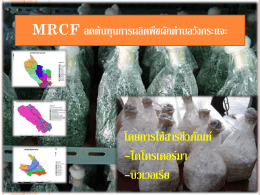 โครงการลดต้นทุนการผลิตพืชผักตามระบบ MRCF15/9/57