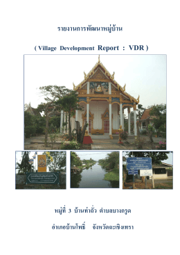 รายงานการพัฒนาหมู่บ้าน ( Village Development Report : VDR )