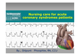 ACS Nursing care for acute coronary syndromes patients