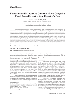 Functional and Manometric Outcomes after a