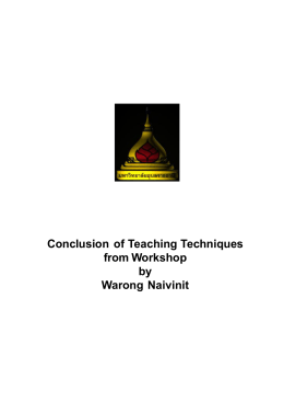 Conclusion of Teaching Techniques from Workshop by Warong