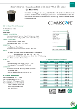 สายนำสัญญาณ CommScope RG6 (สีดำ) ชีลด   77% 3 ชั้น มี