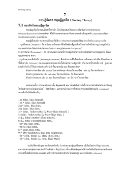 7 ทฤษฎีย  อย: ทฤษฏีผูกยึด (Binding Theory)