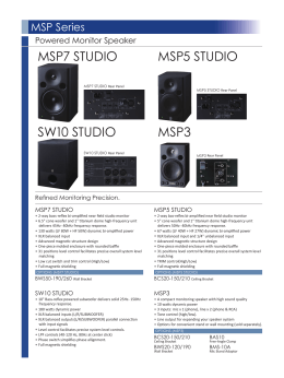 MSP7 STUDIO MSP5 STUDIO SW10 STUDIO MSP3