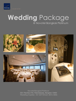 Wedding Package - Novotel Bangkok Platinum Pratunam