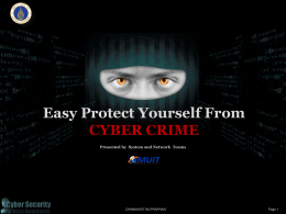 เอกสารประกอบ Easy Protect Yourself From CYBER CRIME