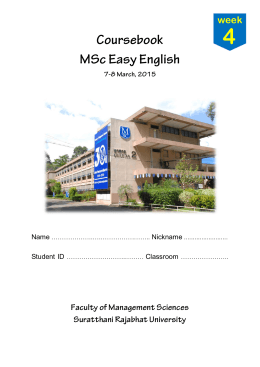 Coursebook MSc Easy English - Suratthani Rajabhat University