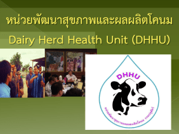 หน่วยพัฒนาสุขภาพและผลผลิตโคนม Dairy Herd Health Unit (DHHU)