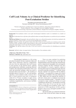 Cuff leak volume as a clinical predictor for identifying