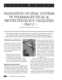 Validation of HVAC Systems in Pharmaceutical