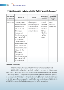 สำรอัลบิวเตอรอล (Albuterol) หรือ ซัลบิวตำมอล