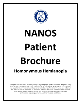 Homonymous Hemianopia - North American Neuro