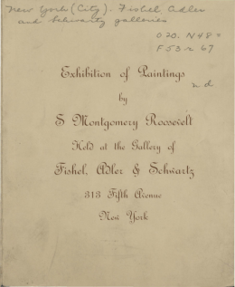 Exhibition of paintings by S. Montgomery Roosevelt.