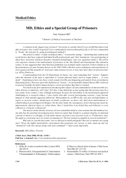 MD, Ethics and a Special Group of Prisoners