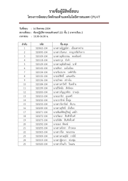 รายชื่อผู้มีสิทธิ์สอบ โครงการจัดสอบวัดทักษะด้านเทคโนโลยีสารสนเทศ CPU