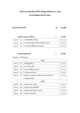 หมวดวิชาศึกษาทั่วไป พุทธศักราช 2553