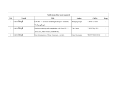 NO. NAME Title Author CallNo Copy 1 อ.ณรงค์ ชัยวุฒิ GPU Pro 4
