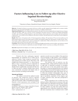Factors Influencing Loss to Follow-up after Elective
