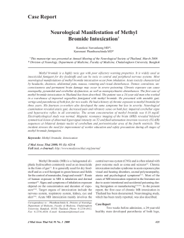 Neurological Manifestation of Methyl Bromide