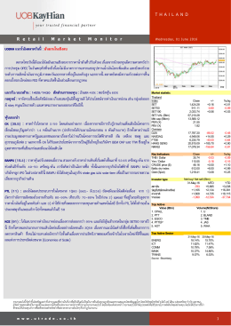 UOBKH แนวโน้มตลาดวันนี้ : ผันผวนในเชิงลบ ตลาดไทยว