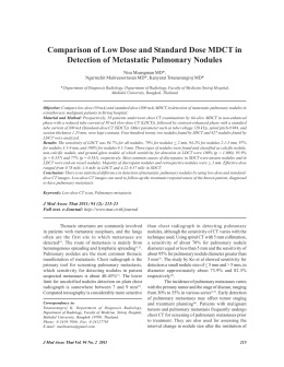 Comparison of Low Dose and Standard Dose MDCT