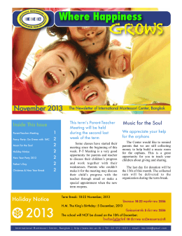 Montesorri Newsletter Nov - International Montessori Center