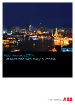 ABB Rewards 2014 Get rewarded with every purchase