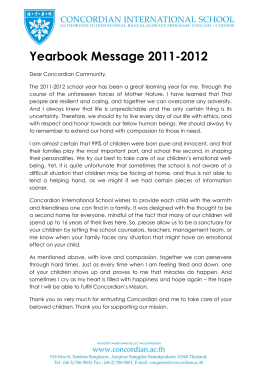 Yearbook Message 2011-2012 - Concordian International School