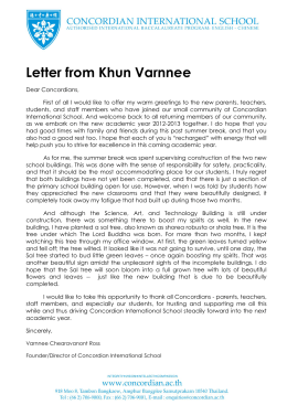 Letter from Khun Varnnee - Concordian International School