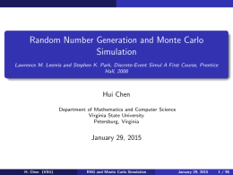Random Number Generation and Monte Carlo Simulation Lawrence