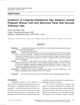 Incidence of Large-for-Gestational Age Newborn among Pregnant