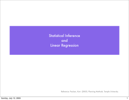 Statistical Inference and Linear Regression
