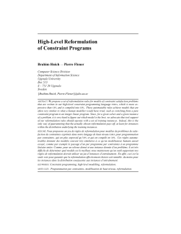 High-Level Reformulation of Constraint Programs