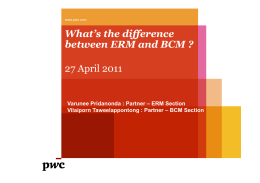 What`s the difference between ERM and BCM ? 27 April 2011