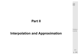 Part II Interpolation and Approximation - D-MATH