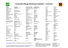 Food-Info Allergy Dictionary Español – ภาษาไทย - Food