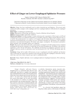 Effect of Ginger on Lower Esophageal Sphincter Pressure