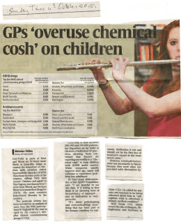 GPs `overuse chem cosh` on children