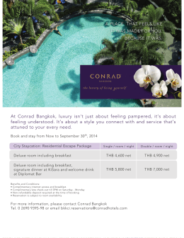 At Conrad Bangkok, luxury isn`t just about feeling pampered, it`s