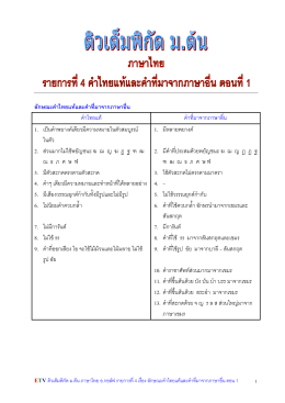 04.ลักษณะคำไทยแท้และคำที่มาจากภาษาอื่น ตอน 1