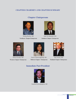 Chapter Chairpersons Immediate Past-President