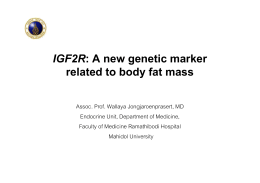 IGF2R: A new genetic marker related to body fat mass