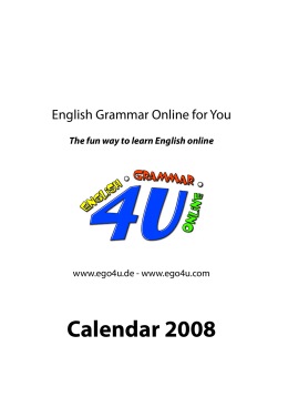 ego4u Calendar 2008 - English Grammar Online