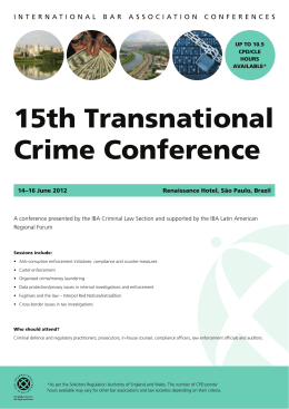 15th Transnational Crime Conference