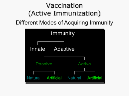 Vaccination (Active Immunization)