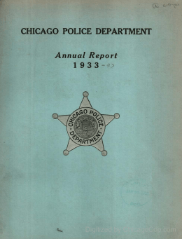 Chicago Police Department Annual Report - 1933