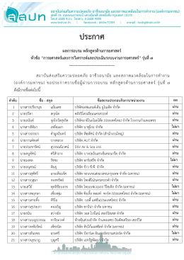 ประกาศผลการอบรม รุ่นที่ ๗ - สถาบันส่งเสริมความปลอดภัย อาชีวอนามัย และ