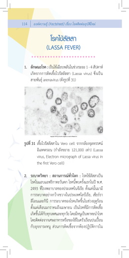 โรคไข้ลัสสา - สมาคมโรคติดเชื้อในเด็กแห่งประเทศไทย