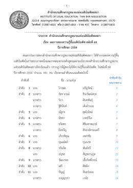 รายชื่อ เนติบัณฑิตไทย สมัยที่ 64 ปี 2554 จำนวน 991 ค